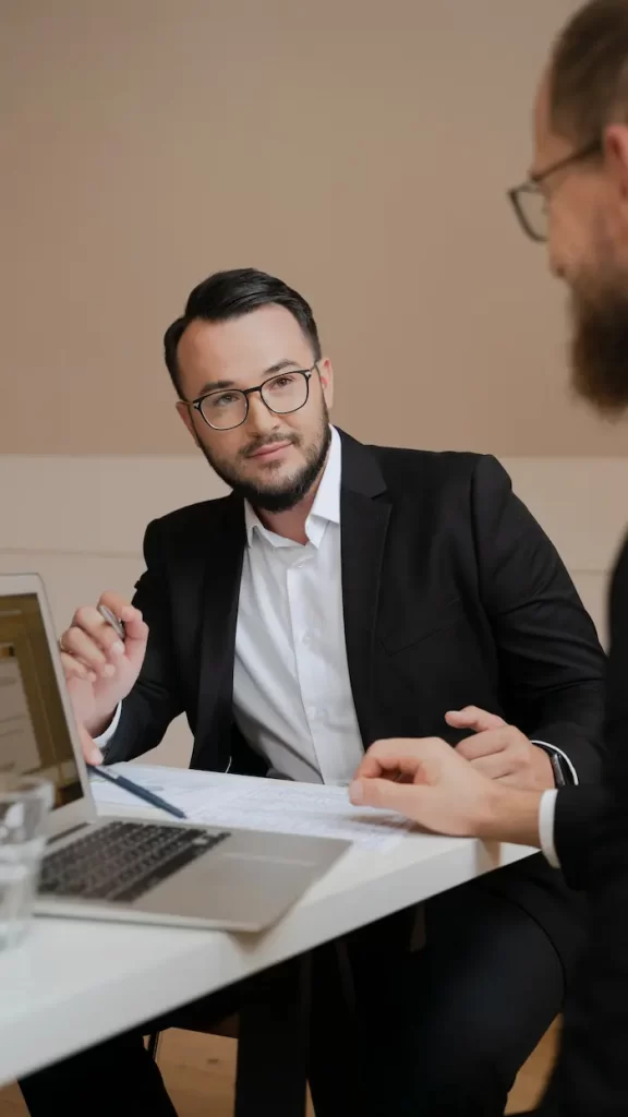 Tax guy with a client